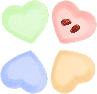 Heart Bowl Shaped Candy Bowl Set Ideal Valentine's Day Present Cute Plastic Bowls for Blending Salad Soup Snacks and Desserts Ideal Dishware for Valentine's Day Dishes Khaki Pink Bule Green