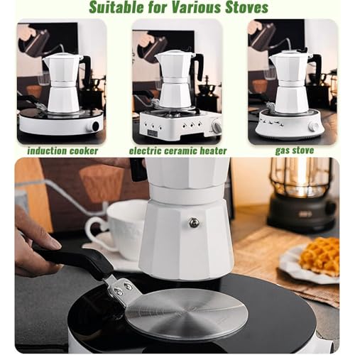 Diffuseur induction en acier inoxydable épaissi et texturé pour pot à moka