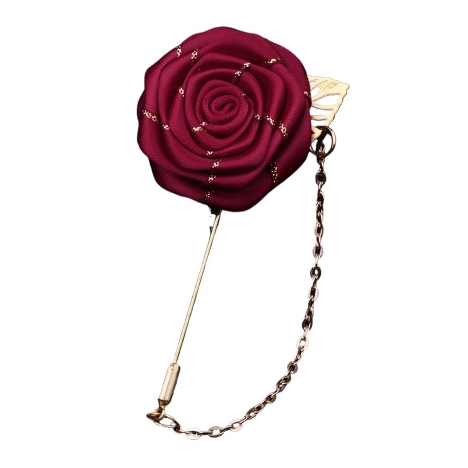Hochzeit Corsage 10 STÜCKE Groomsmen Boutonniere Hochzeit Corsage Bräutigam Brosche Pins Seide Rose Blume Bräutigam Revers Pin Männer Anzug Hochzeit Zubehör(Grey)
