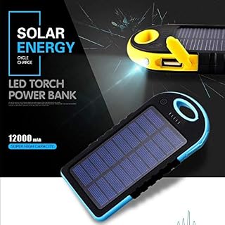 MXX High Capacity Solar Charger, Portable Waterproof Solar Power Bank with 12000mah Lithium