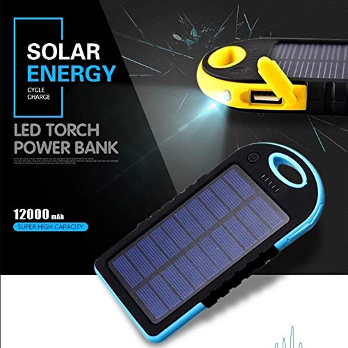 MXX High Capacity Solar Charger, Portable Waterproof Solar Power Bank with 12000mah Lithium