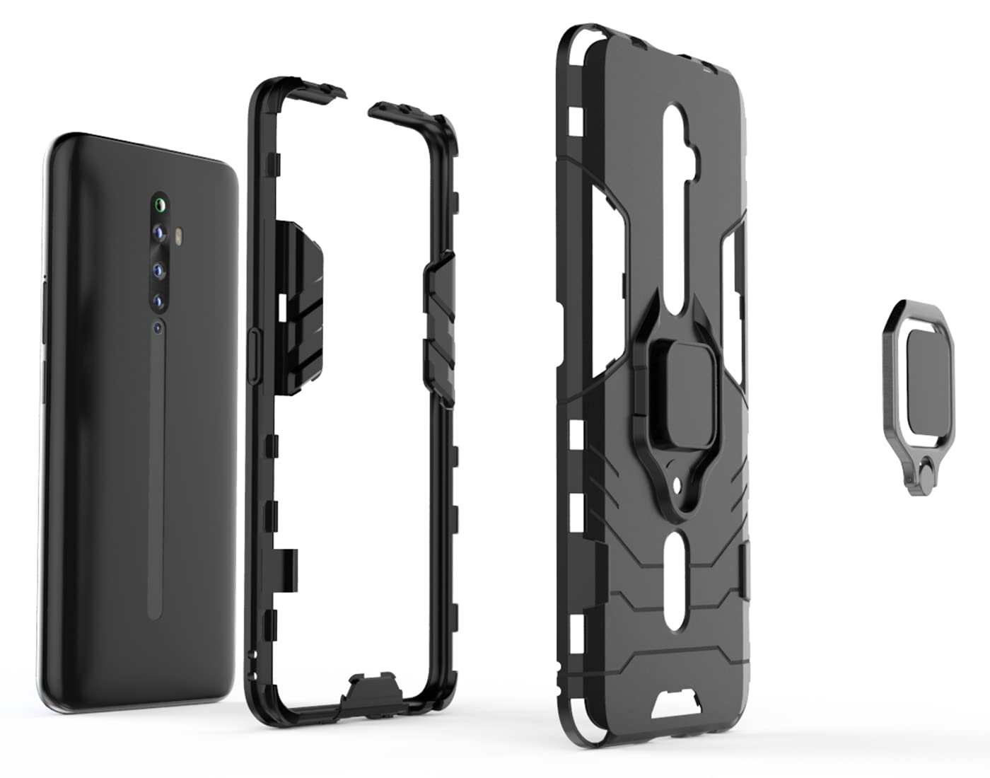 PourOppo Reno 4Z 5G - Pack Complet Coque Résistante Avec