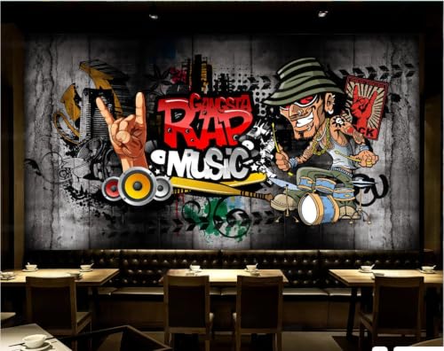 Papier peint musique rock KTV déco murale ciment rétro 3D - 2