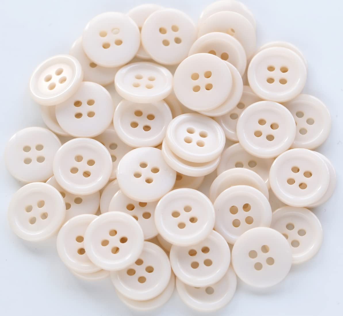 5/8 Inch (15mm) Beige Color Buttons for Sewing Flatback Buttons DIY Scrapbooking Pack of 160 PCS