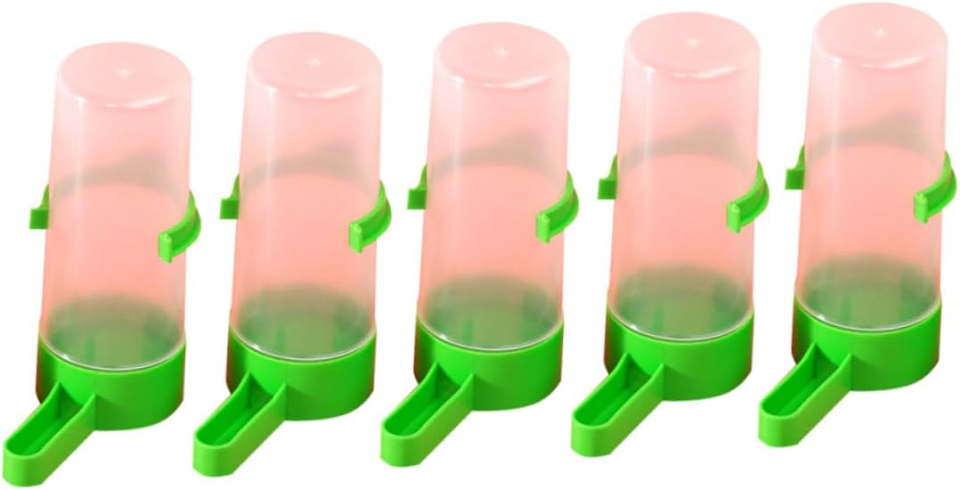 10pcs Medium Automatic Bird Feeding Cups Parrot Drinking Cups for Birds Green