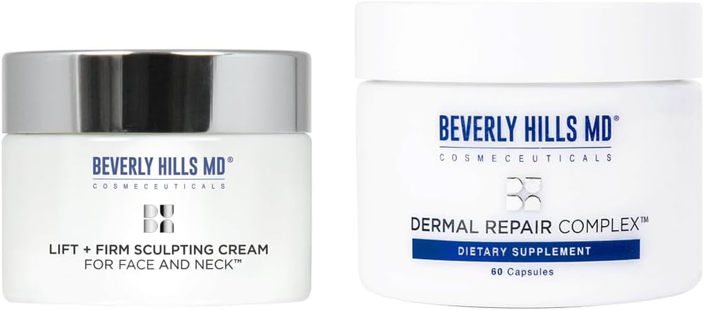Beverly Hills MDClassic Combo Regimen Bundle- Dermal Repair Complex Supplement & Lift + Firm Cream- Helps w/Hydration, Appearance of Aging Skin, Wrinkles, Fine Lines & Supporting Collagen