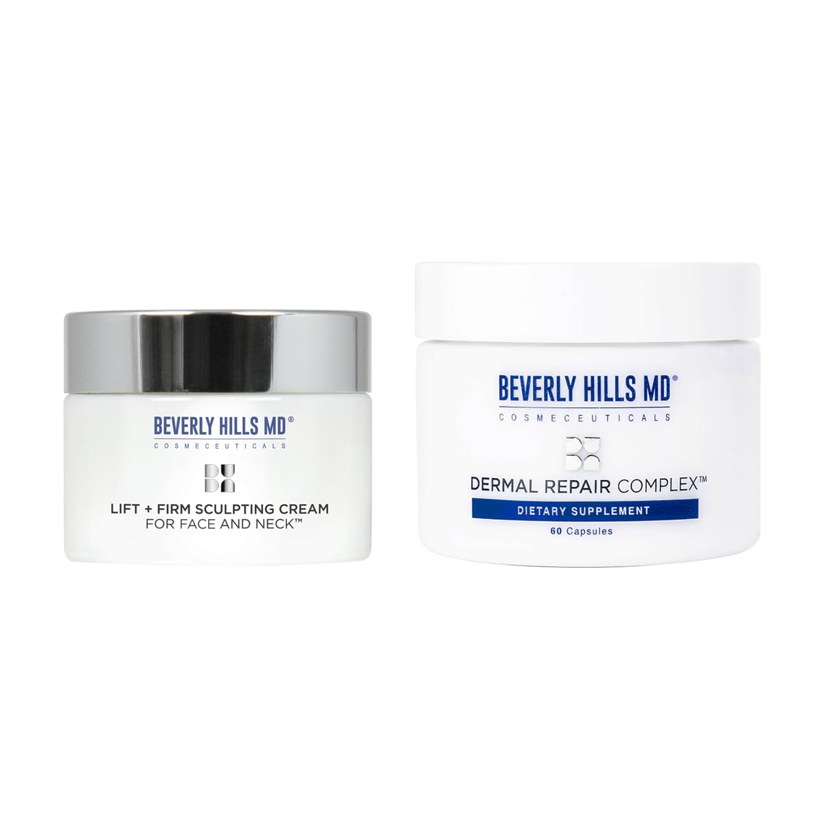 Beverly Hills MDClassic Combo Regimen Bundle- Dermal Repair Complex Supplement & Lift + Firm Cream- Helps w/Hydration, Appearance of Aging Skin, Wrinkles, Fine Lines & Supporting Collagen