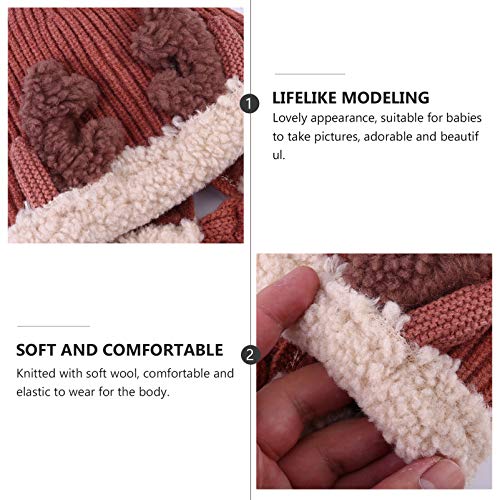 jojofuny Gorro de tricô para bebês de Natal chapéu infantil de inverno respirável com aba de tricô,