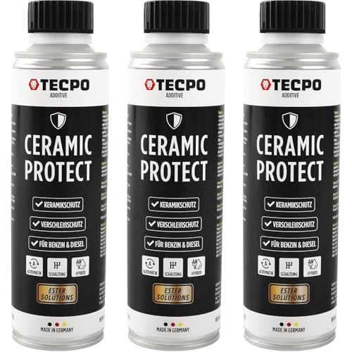 TECPO 3x Keramik Protect Ester, 300 ml Verschleißschutz Additiv für Diesel- und Benzinmotoren Ceramic Motor Öl Zusatz Öldditiv Keramik Verschleißschutz (3er-Pack)