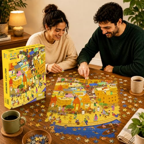 Image of Webby Varanasi Jigsaw Puzzle for Teens Adults Educational Brain Game Birthday Gift 14+ Kids, 1000 Pieces Puzzle