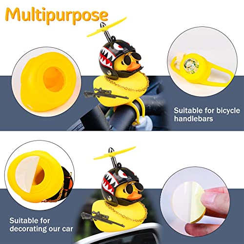 Image of wonuu Rubber Duck Car Ornaments, Squeeze Duck Dashboard Decorations Bicycle Decor for Cycling Motorcycle & Bicycle Accessories Decorations (Shark-L&G)