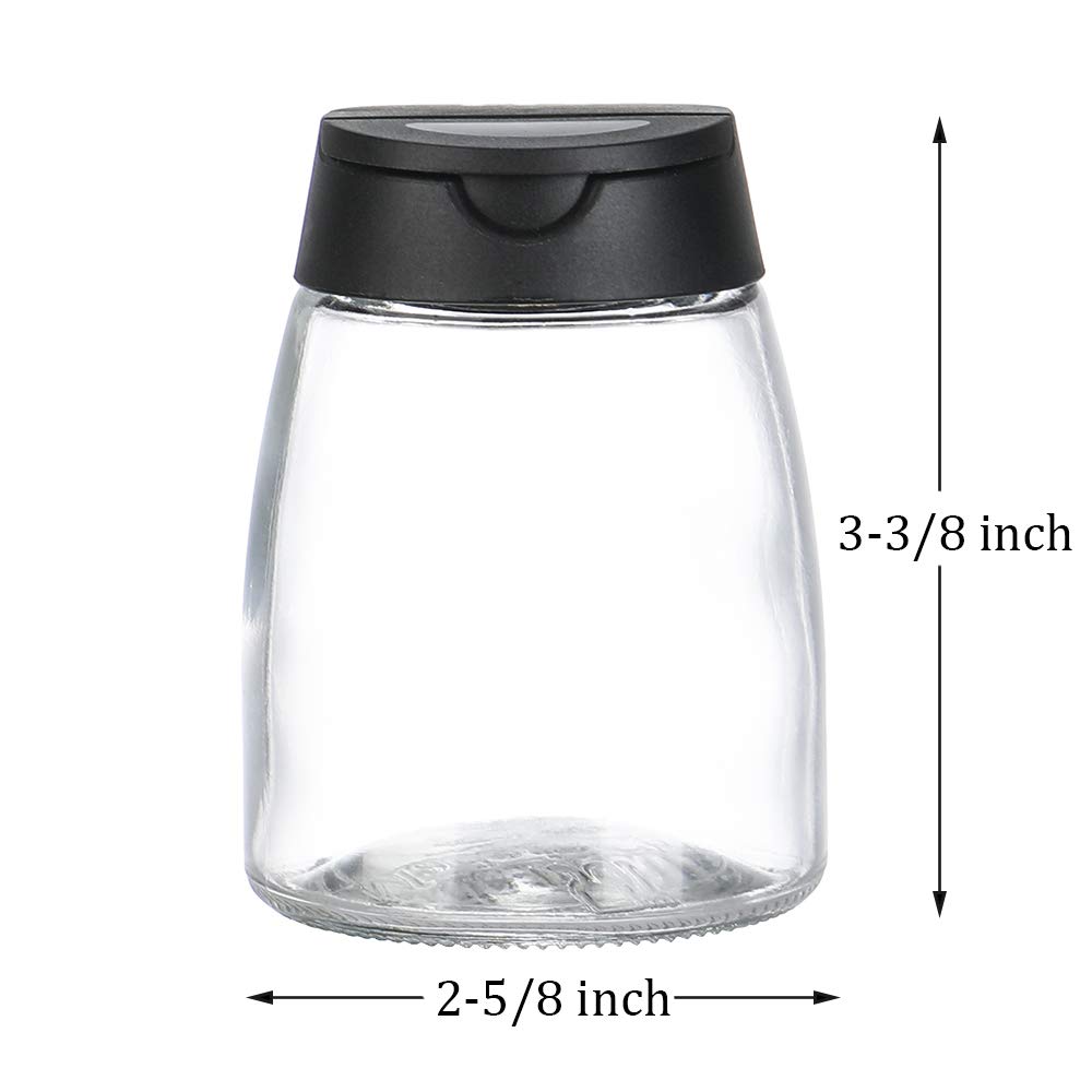 Kingrol 8 Pack Empty Glass Spice Jars with Shaker Pour Lid, 5 oz Spice