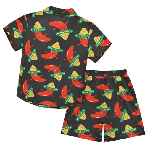 Image of Sunflower Floral Yellow Black Short Sleeve Hawaiian Button Down Shirts and Short Sets for Boys Toddler Summer Outfits
