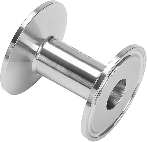 Miniatura 5 de DERNORD Tubo de carrete sanitario, 34 de pulgada de diámetro exterior, 2 pulgadas de longitud, acero inoxidable 304, abrazadera triple de 1.5