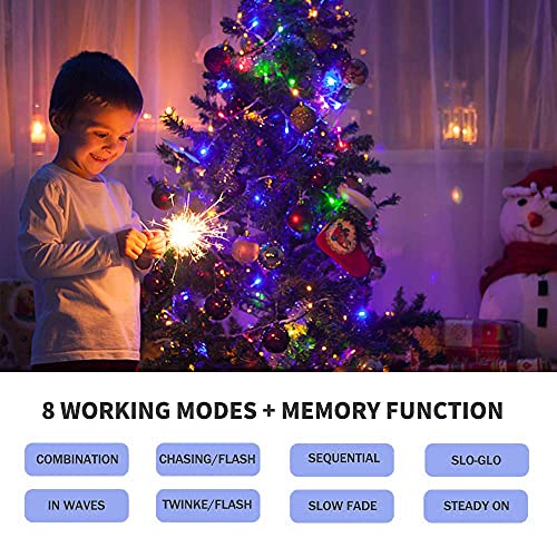VTECHOLOGY 300 LED Multicolor Halloween Christmas Tree Light Plug in,105ft Connectable Christmas Lights with 8Modes UL Certified Lights String Outdoor for Christmas Holiday Party Decor — view 4