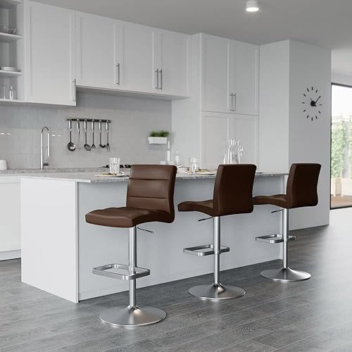 Miniatura 36 de Zuri Furniture Lush - Taburete giratorio sin brazos de altura ajustable magenta con base de acero cepillado Magenta,Rojo -,Blanco,Marrón,Verde