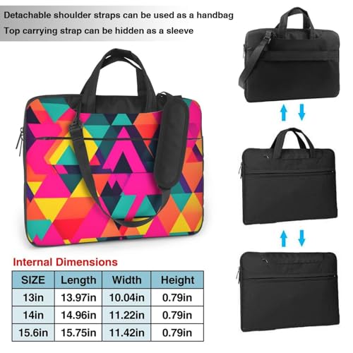 Bolsa portátil con impresión de triángulos coloridos y diseño elegante de oficina 3