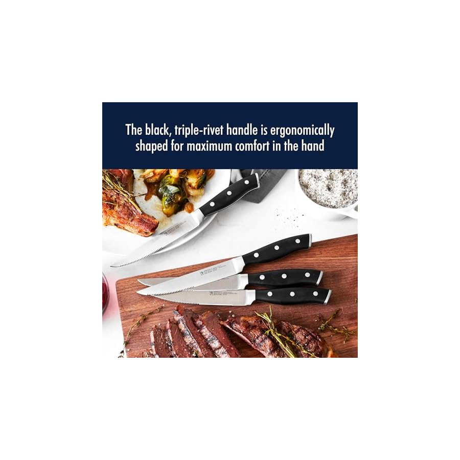 HENCKELS-Forged-Accent-Razor-Sharp-Steak-Knife-Set-of-4-Black-German-Engineered-Knife-Informed-by-over-100-Years-of-Mastery HENCKELS Forged Accent Razor-Sharp Steak Knife Set of 4, Black, German Engineered Knife Informed by over 100 Years of Mastery