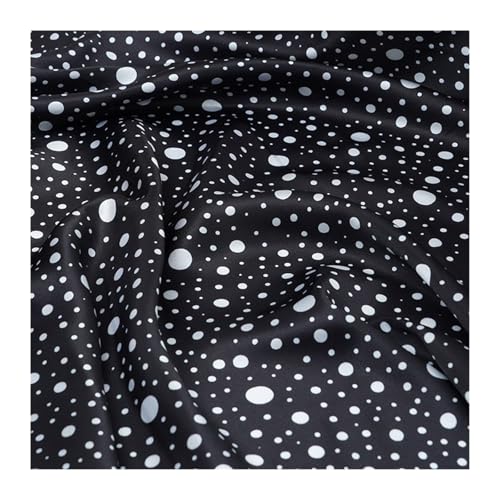 Tissu en satin de polyester soyeux à motif pois Color4 drapé fluide