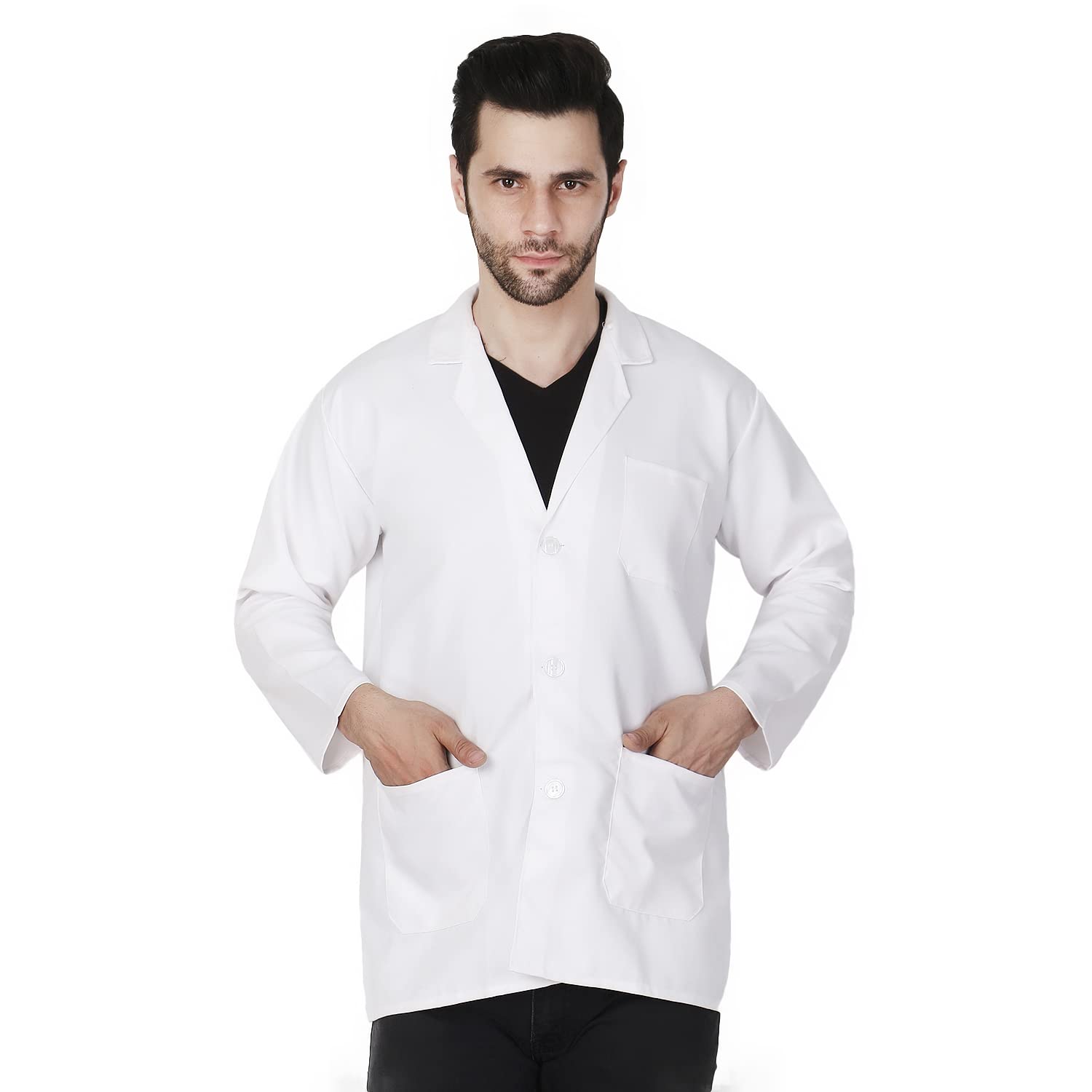 stanforch Doctor's and Student's Lab Coat/Medical Coat Long Sleeve with 3 Pocket XS - 34"-picture-12