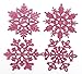 YYCRAFT 32pcs Glitter Snowflake Ornament 4 Inch for Christmas Tree Decoration-Hot Pink