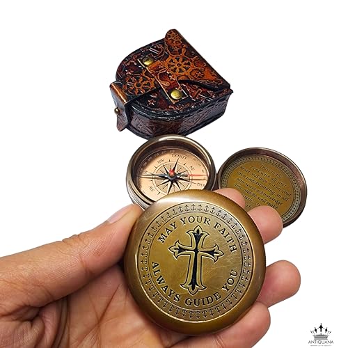 Trust in The Lord with All Your Heart - Proverbs 3:5-6 Quote Engraved Compass with Wooden Box or Leather case, Greeting Card, Gift Compass, Graduation Day Gifts 2025 for Women Men Boys Girls - Thumbnail 7