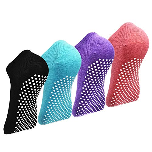 Image of Pliates Socks for Women Non Slip Grip Yoga Barre Hospital Barefoot Workout