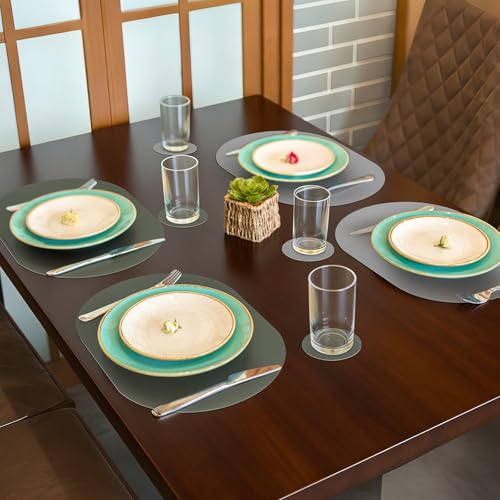 Sets de table anti-tache comfoyar en cuir lavable pour protéger la table des rayures - 6