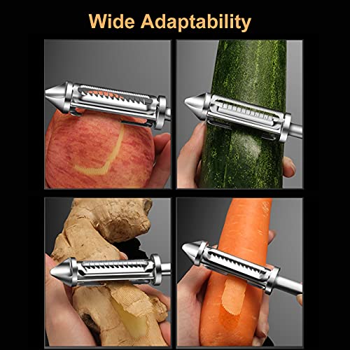Vegetable Peeler Tool For Fruits, Potato, Apples, Oranges, Radishes For Stainless Steel 3 In 1 Kitchen Essentials For New Home, With Rotate Sharp Blade Non-Slip Handle #TOP4