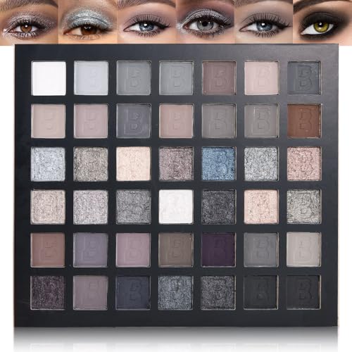 CAKAILA 42 Colors Smokey Eye Shadow Makeup Palette,Nude White Black Grey Brown Matte Shimmer eutral Natural Eyeshadow,Waterproof, Long Lasting Naturing-Looking