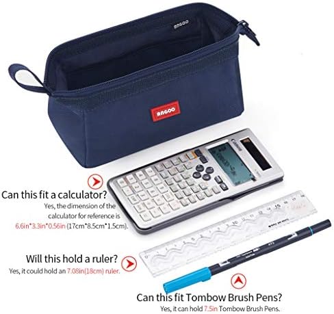 CICIMELON Pencil Case Large Capacity Pencil Pouch Pen Bag for School Teen Girl Boy Men Women (Navy)