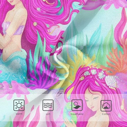 Joisal Cute Mermaid Pink Toddler Underwear Floral 2t Cotton Panties for Girl Flower Briefs Kids Undies3