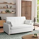 Serta Ainsley 72.6' Convertible Sleeper Sofa, Queen Size, Dreamcoil Comfort, Soft Woven Fabric, Oyster