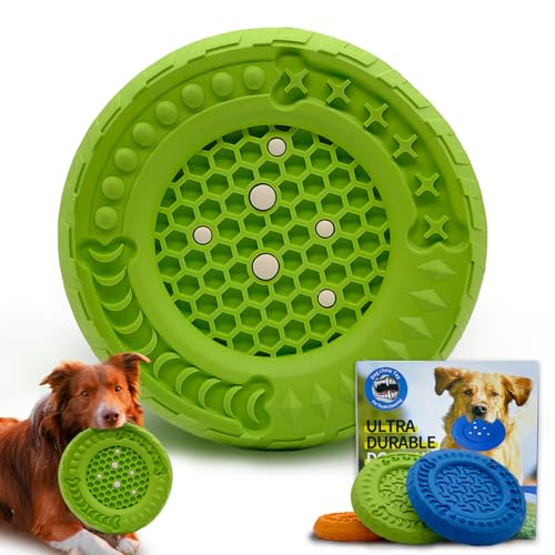 AHYDFSR Gioco da Masticare Resistente per Cani, Indistruttibile in Gomma Naturale, per Cani di Medio/Grande, Verde