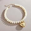 WOWORAMA Heart Chunky Necklace for Women Cream White Resin Beads Necklaces Y2k Puffy Heart Chunky Statement Necklace Boho Acrylic Chokers Jewelry #2