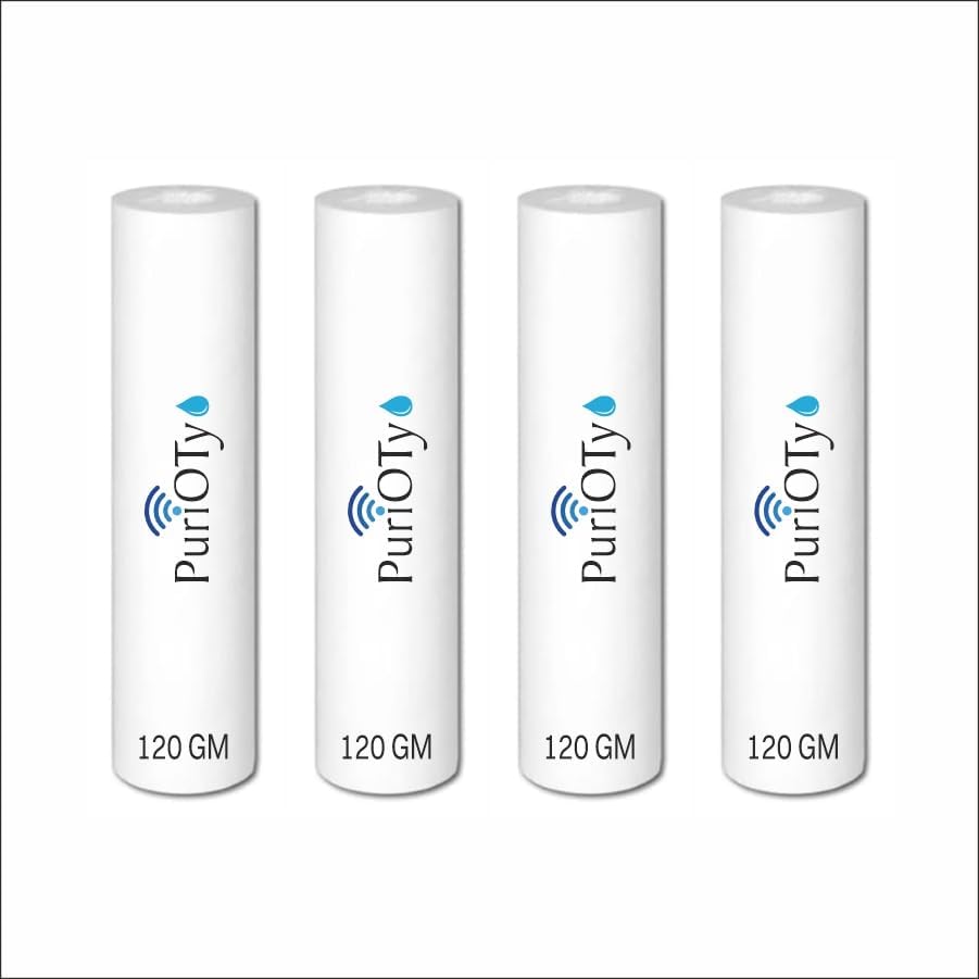 10-Inch-High Density Spun Pre-Filter (5 Micron PP Spun) Cartridge Compatible for 10 Inch Pre-Filter Housing | Suitable for All Water purifiers | Water Filter Candle | 120 gm (Pack of 4)