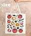 TFKFJLF Farmers Market Tote Bag，Tomato Canvas Tote Bag for Women Aesthetic, Gifts for Gardeners Woman, Garden Theme Party Decorations, Tomato Purse, Reusable Canvas Grocery Bags Foldable