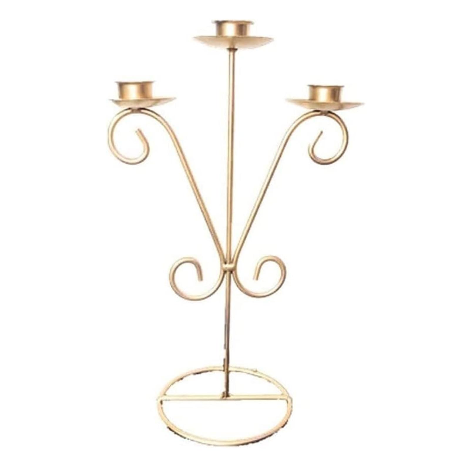 Candle sticks holder candle holders， 3-Arm Iron Candlestick Holders For Family Dinners Restaurants Study Rooms Western Food