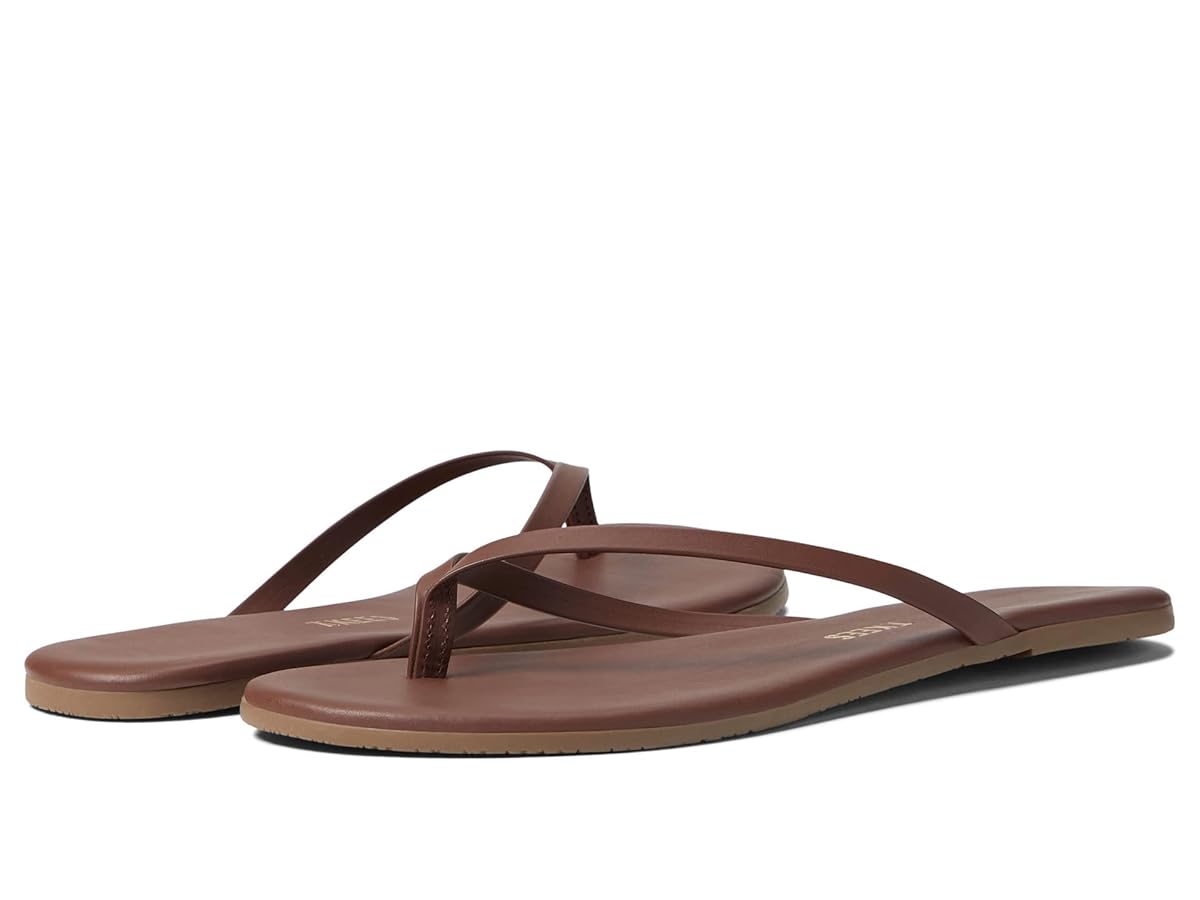 TKEES Foundation Flip Flop in neutral tone showing minimalist leather construction