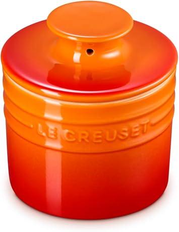 Le Creuset Stoneware Butter Crock, 6 oz., Flame