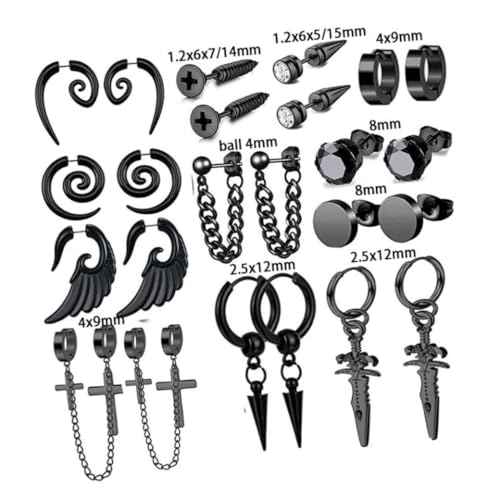 Pendientes negros de tachuelas para hombre perfectos como regalo navideño 2
