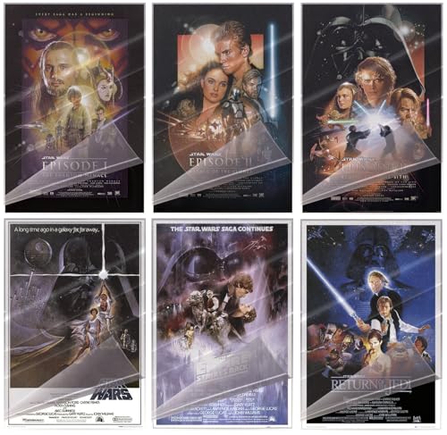 Star Wars: Episode I, II, III, IV, V & VI - 6 Piece Movie Poster Set (Regular Styles) (Size: 24" x 36" each) (Laminated Posters)