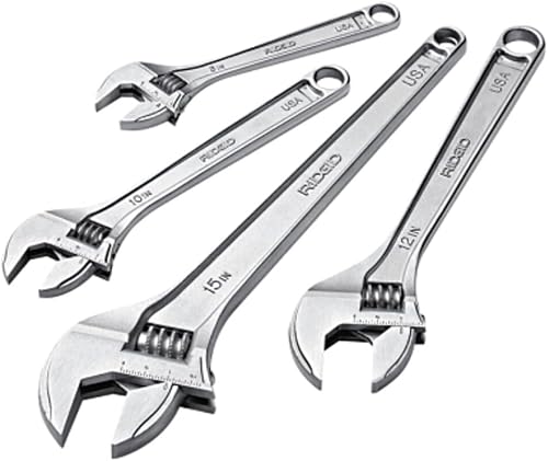RIDGID 86907 758 Adjustable Wrench, 8-inch Adjustable Wrench for Metric and SAE