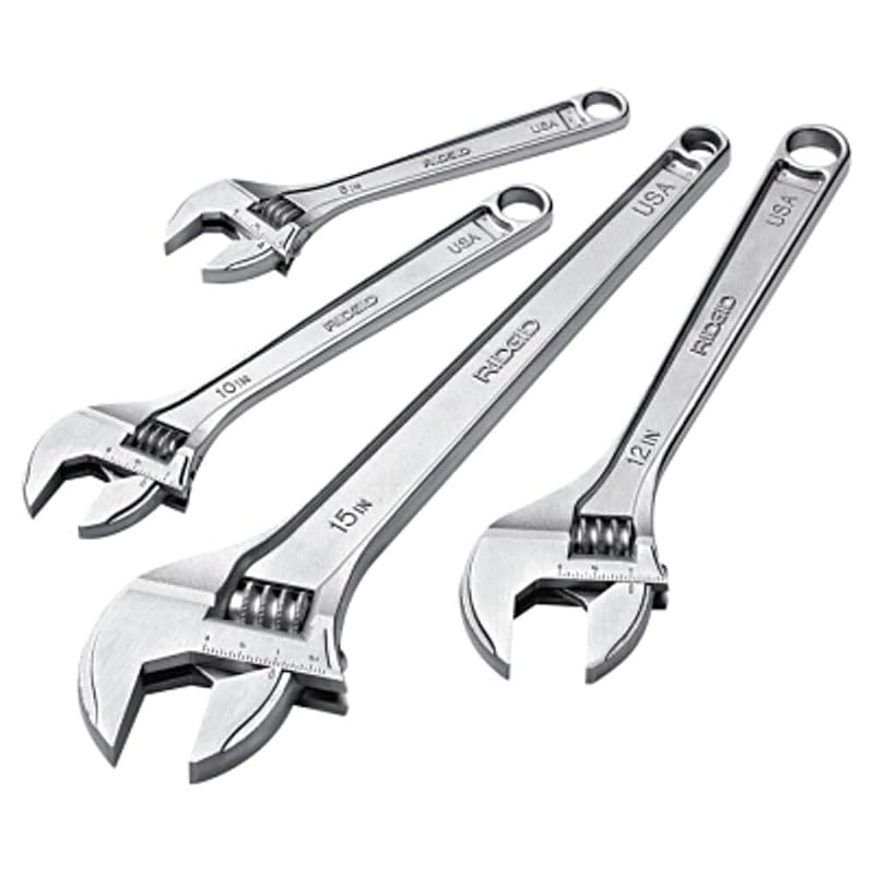 Chave Ajustável RIDGID 86907 de 200 mm com abertura de 22 mm, escalas métrica e SAE