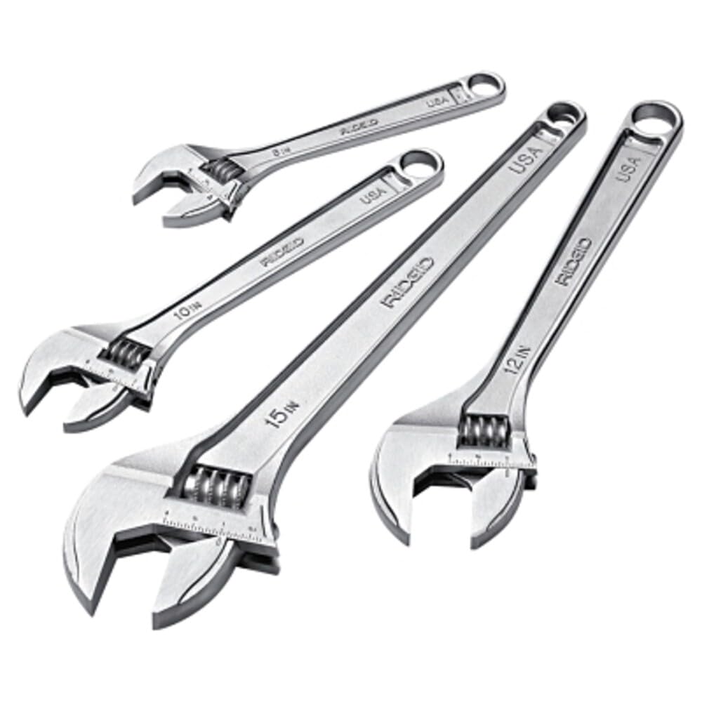 758 Adjustable Wrench by RIDGID – Small, Alloy Steel, Silver, Model 86907