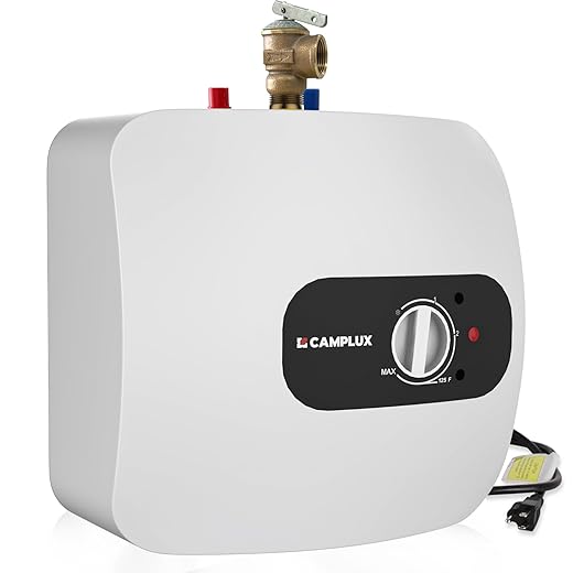 CAMPLUX Electric Water Heater 120V, 6.5 Gallons Point of Use Water Heaters, Hot Water Heater for Under Sink 1.44 kW