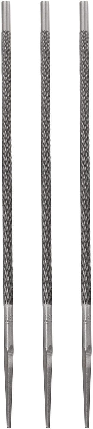 3pcs Chainsaw File, 7/32"(5.5mm) Round Sharpening Hand Files Tool with Spiral Cut for Chain Chainsaw Sharpening, Grinding