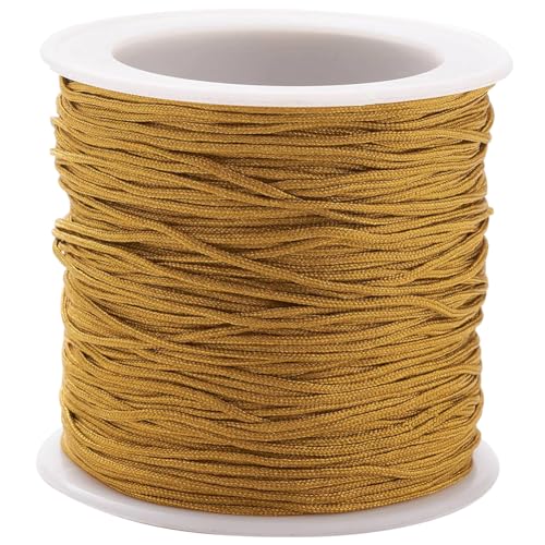 Image of PH PandaHall 1.5mm 100 Yards Camel Nylon String for Bracelets, Beading Thread Nylon Cord Blind Cord Braided Lift Shade Cord Wind Chime Replacement String for Bracelet Making, Windows Rollers Repair