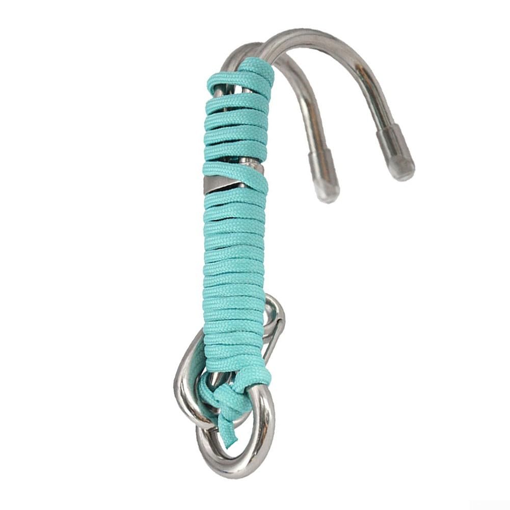 Double Head Scuba Diving Reef for DRIFT Hook, Stainless Steel With 7-Core Nylon Cord, Rust-Proof Wear Resistance, Suitable For Professional Divers(Light blue)
