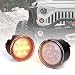 Xprite LED Turn Signal Lights Amber Clear Lens Front Turn Signal Assembly with Parking Funtion for 2007-2018 Jeep Wrangler JK & Wrangler Unlimited